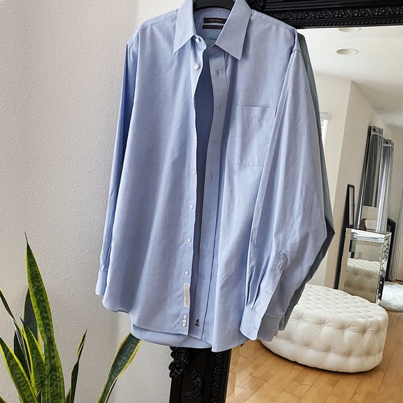 Nordstrom Smartcare&Trade; Classic Fit Solid Dress Shirt In Blue Hydrangea Size 20 38